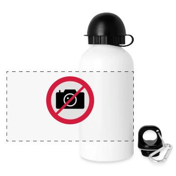 panneau de signalisation appareil photo - Gourde panoramique avec couvercle 500 ml - blanc - Devant