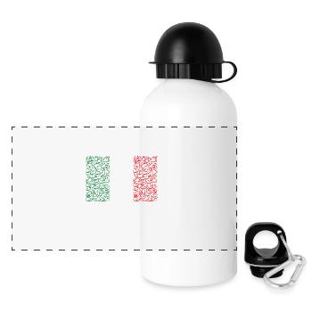 drapeau italien - Gourde panoramique avec couvercle 500 ml - blanc - Devant