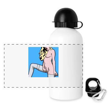 Naked Woman Boobs - Panoramic Thermal Bottle with Lid 500 ml - white - Front