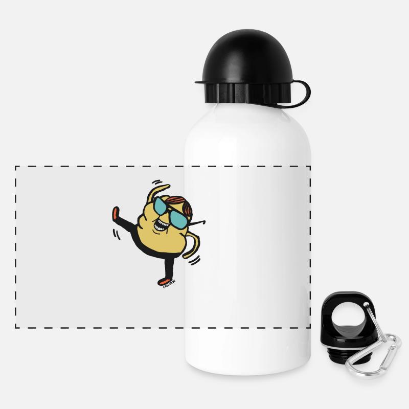 Party Boy by cheslo - Panoramic Thermal Bottle with Lid 500 ml - white