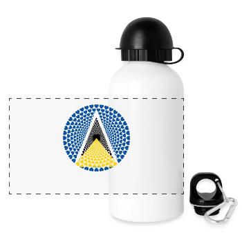 Saint Lucia Saint Lucia Love HEART Mandala - Panoramic Thermal Bottle with Lid 500 ml - white - Front