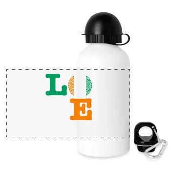 IVORY COAST heart - Panoramic Thermal Bottle with Lid 500 ml - white - Front