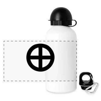 crossed circle - Panorama Trinkflasche mit Deckel 500 ml - Weiß - Vorne