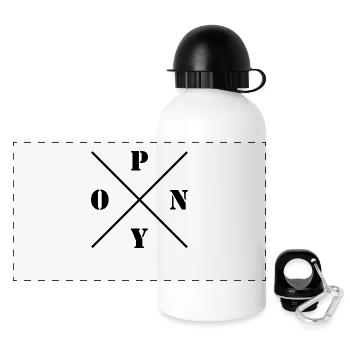 Pony Logo - Gourde panoramique avec couvercle 500 ml - blanc - Devant