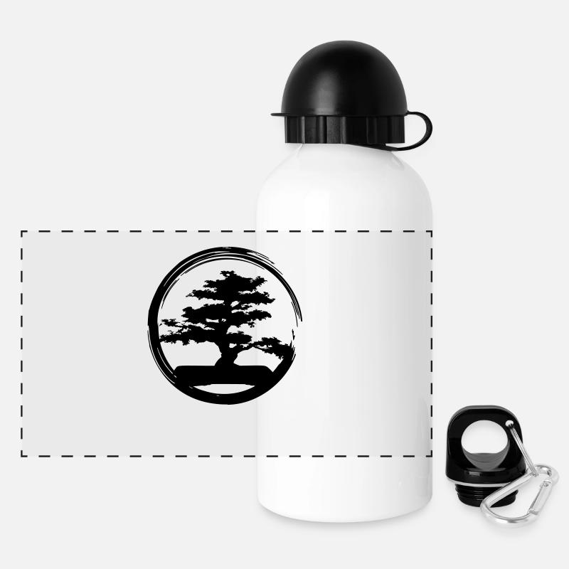 bonsai - Panorama Trinkflasche mit Deckel 500 ml - Weiß
