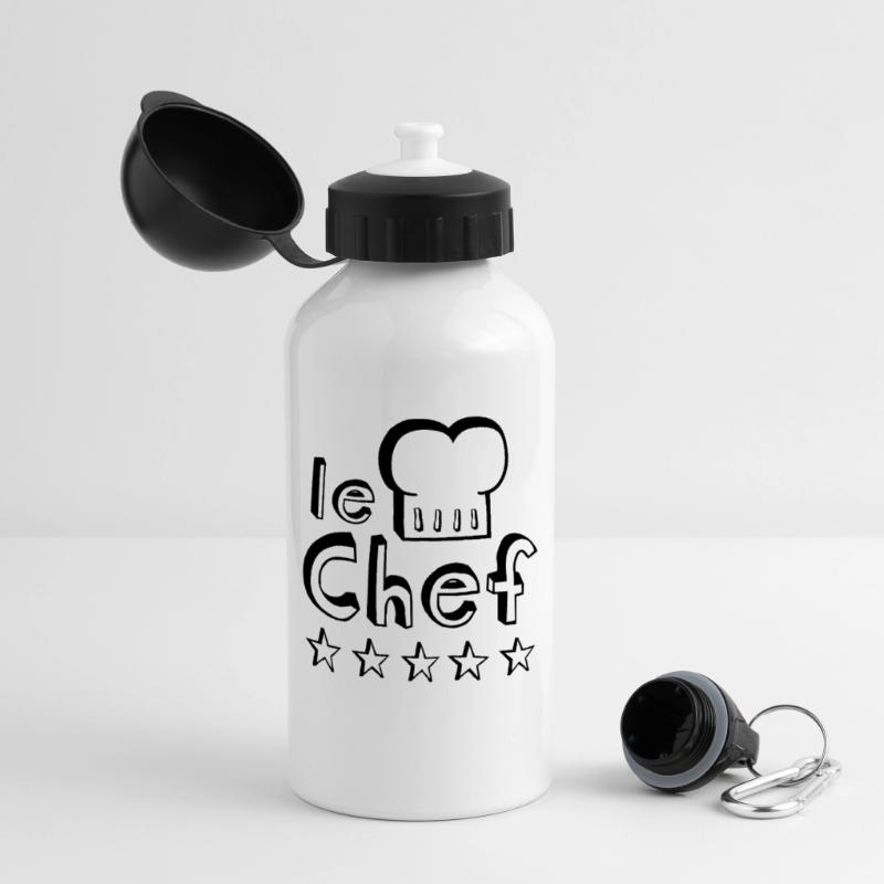 Le Chef Vater, Ehemann oder man Meister der Grill, Panorama Trinkflasche mit Deckel 500 ml