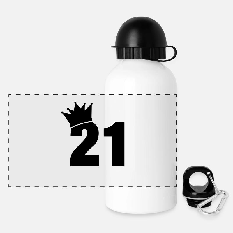21_krone_f1 - Panorama Trinkflasche mit Deckel 500 ml - Weiß
