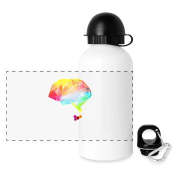 lsd brain - Panorama Trinkflasche mit Deckel 500 ml - Weiß - Vorne
