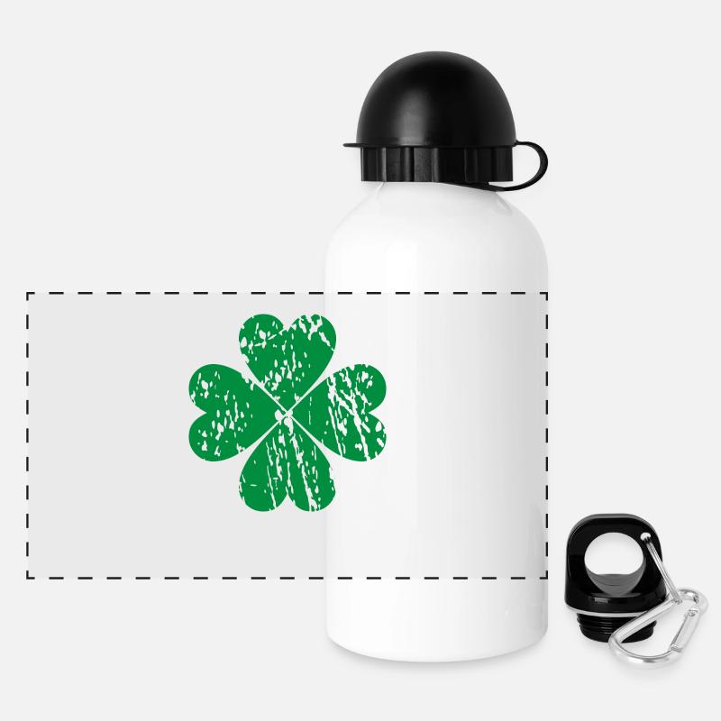 Trèfle irlandais de - Gourde panoramique avec couvercle 500 ml - blanc