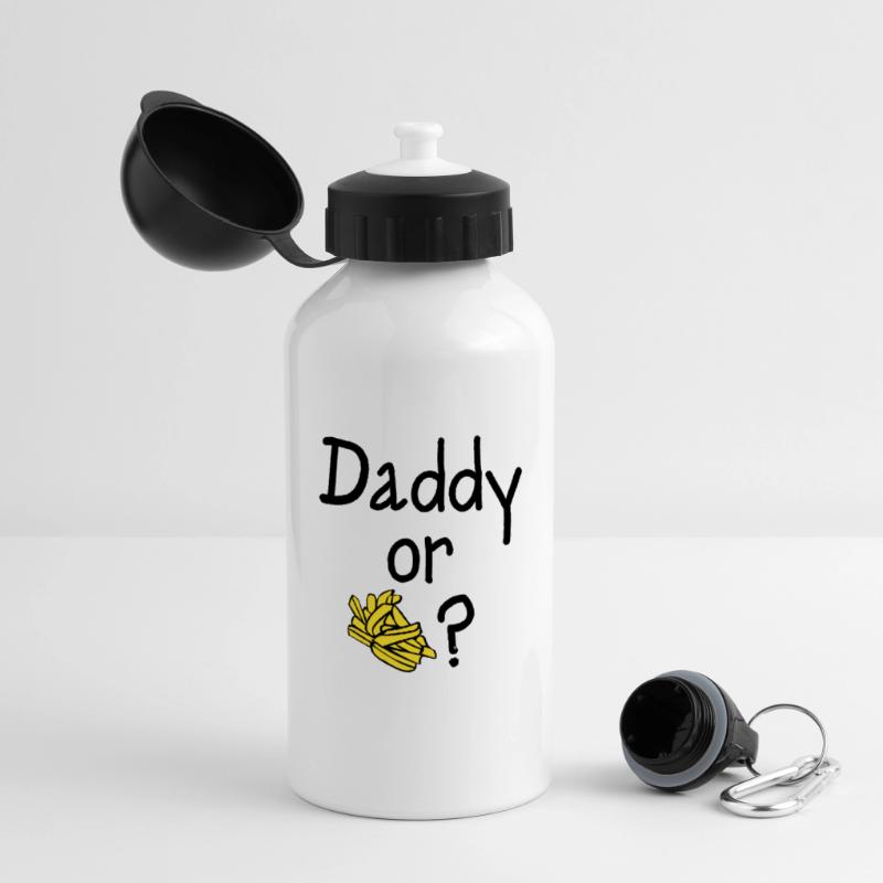 Daddy oder Chips? Panorama Trinkflasche mit Deckel 500 ml