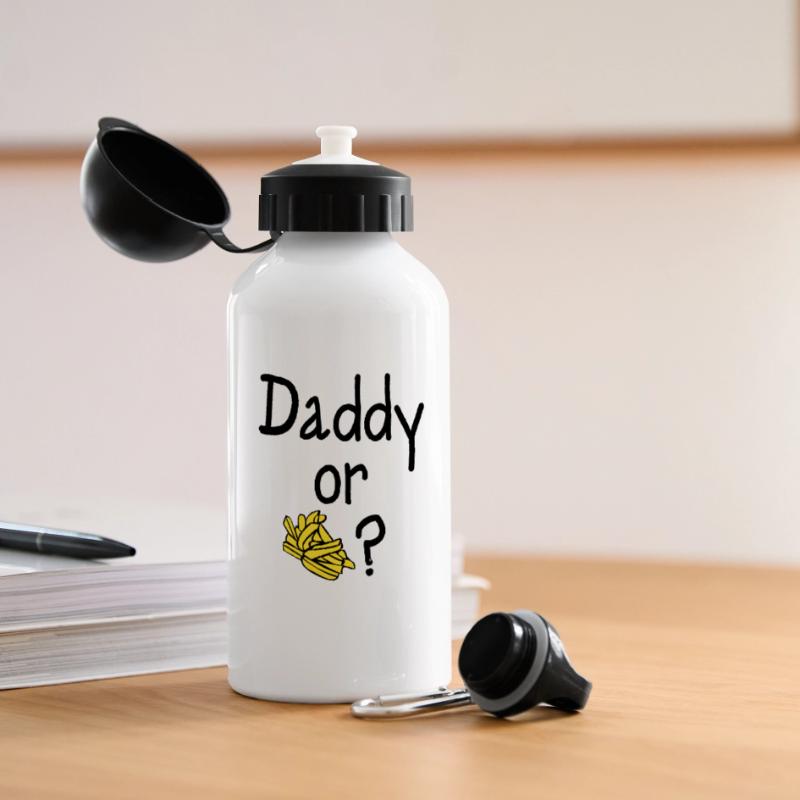Daddy oder Chips? Panorama Trinkflasche mit Deckel 500 ml
