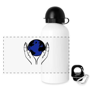 world in hands - Panoramic Thermal Bottle with Lid 500 ml - white - Front