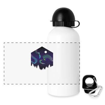 Polar Lichter 2 - Panorama Trinkflasche mit Deckel 500 ml - Weiß - Vorne