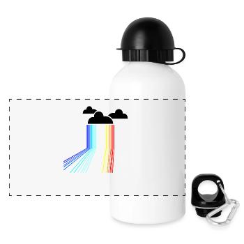 rainbow cloud - Panoramic Thermal Bottle with Lid 500 ml - white - Front