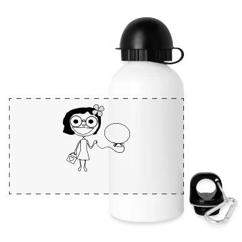 Mädchen - Panorama Trinkflasche mit Deckel 500 ml - Weiß - Vorne