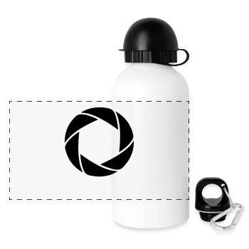 Iris - Fotoblende - Panorama Trinkflasche mit Deckel 500 ml - Weiß - Vorne