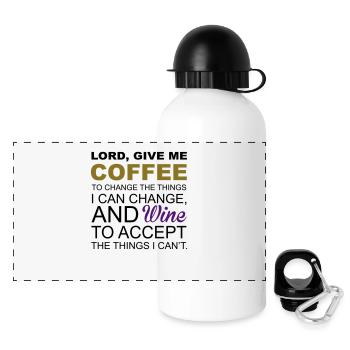 Coffee & Wine - Panorama Trinkflasche mit Deckel 500 ml - Weiß - Vorne