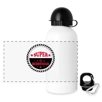 Super bedstefar 111 - Panorama Trinkflasche mit Deckel 500 ml - Weiß - Vorne