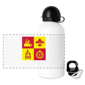 scout / scouting / scoutisme / guide - Gourde panoramique avec couvercle 500 ml - blanc - Devant