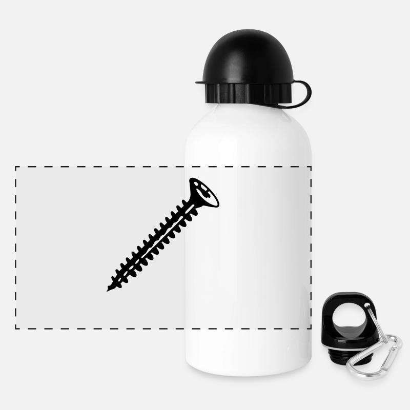 Schraube - Panorama Trinkflasche mit Deckel 500 ml - Weiß