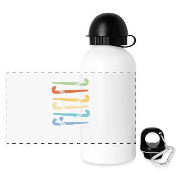 bâton de hockey - Gourde panoramique avec couvercle 500 ml - blanc - Devant