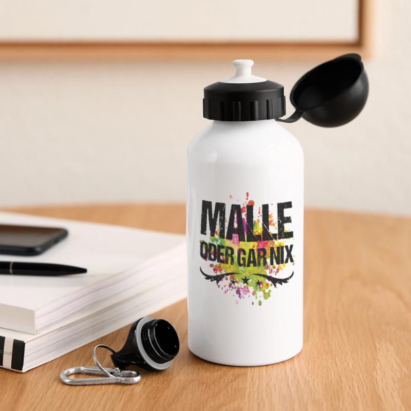 malle oder gar nix farbig Panorama Trinkflasche mit Deckel 500 ml