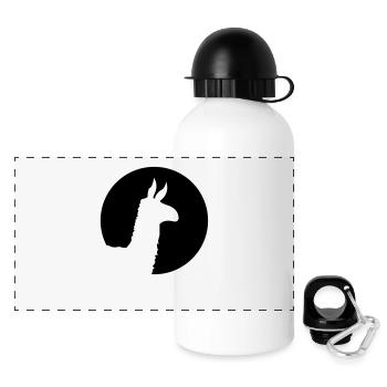 lama - Panorama Trinkflasche mit Deckel 500 ml - Weiß - Vorne