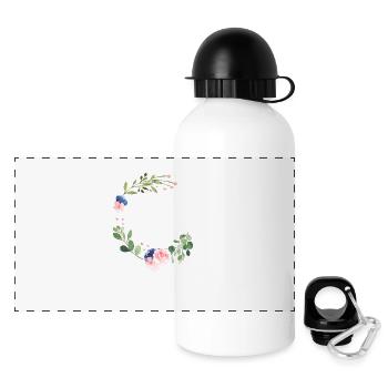 lovely_wreath_2 - Gourde panoramique avec couvercle 500 ml - blanc - Devant