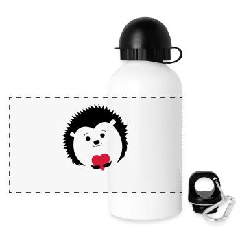 suesser_igel - Panorama Trinkflasche mit Deckel 500 ml - Weiß - Vorne