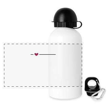 Linie Herz Strich Ornament - Panorama Trinkflasche mit Deckel 500 ml - Weiß - Vorne