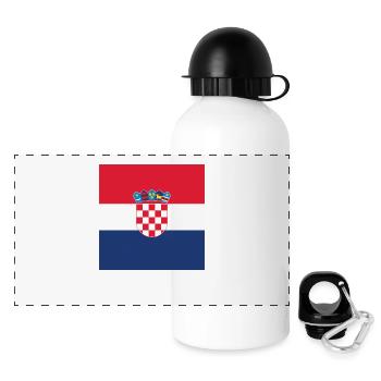 Drapeau de croatie - cadeau croate de fierté - Gourde panoramique avec couvercle 500 ml - blanc - Devant