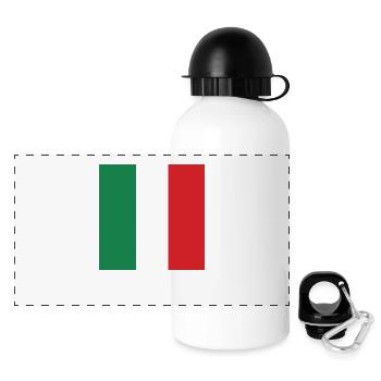 Drapeau d’Italie, cadeau patriotique italien de fierté - Gourde panoramique avec couvercle 500 ml - blanc - Devant