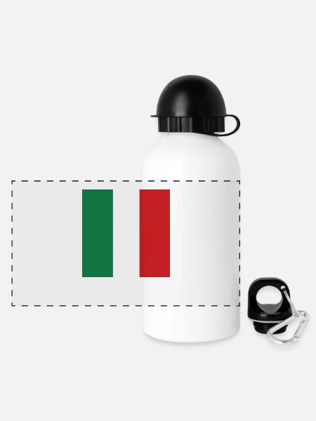 Drapeau d’Italie, cadeau patriotique italien de fierté - Gourde panoramique avec couvercle 500 ml - blanc