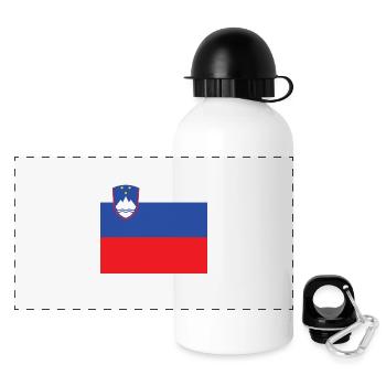 Slowenien Flagge, Slowenische slowenische stolz Geschenk - Panorama Trinkflasche mit Deckel 500 ml - Weiß - Vorne