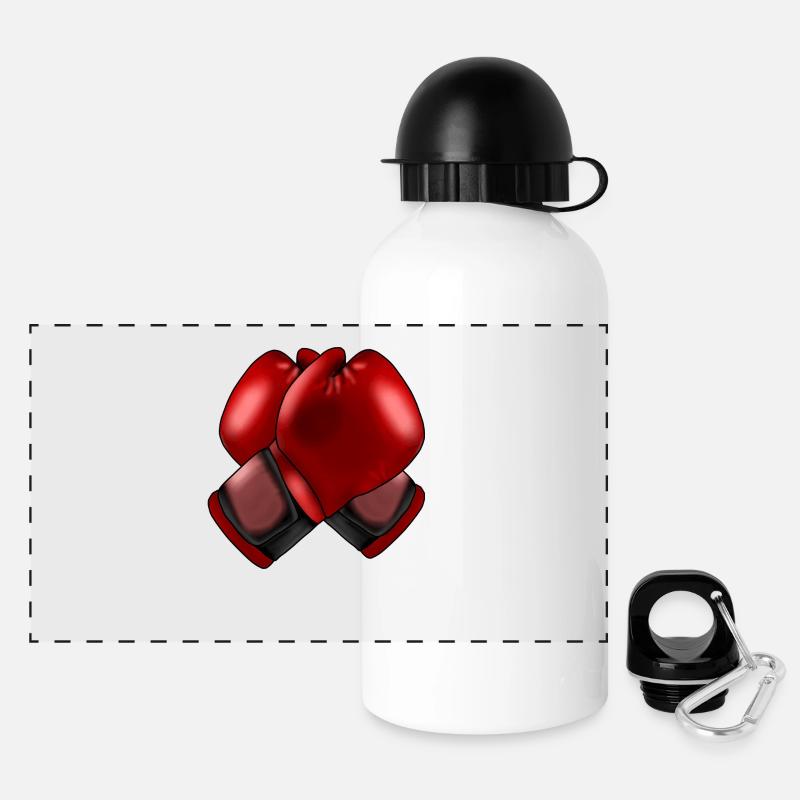 Boxhandschuhe 4 - Panorama Trinkflasche mit Deckel 500 ml - Weiß