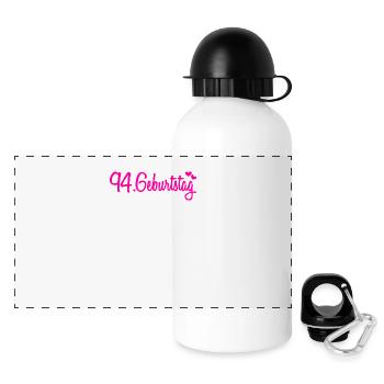 94 Geburtstag Gästebuch 94 Jahre Geschenk - Panorama Trinkflasche mit Deckel 500 ml - Weiß - Vorne