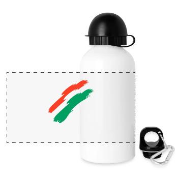 Oman Fahne Farben - Panorama Trinkflasche mit Deckel 500 ml - Weiß - Vorne