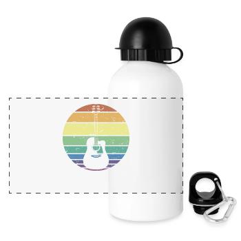 Retro Akustikgitarre Gitarrist Gitarrist Gitarrist Geschenk - Panorama Trinkflasche mit Deckel 500 ml - Weiß - Vorne