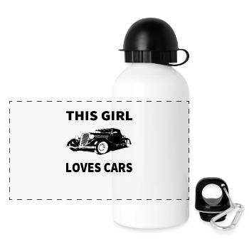 Car - Panoramic Thermal Bottle with Lid 500 ml - white - Front