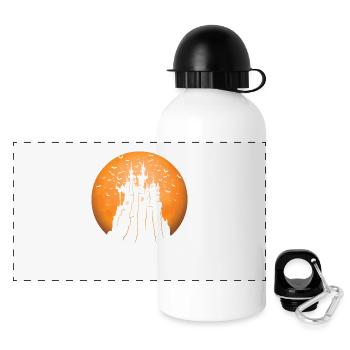 Creepy Castle & Spooky Moon Halloween Costume Gift - Panoramic Thermal Bottle with Lid 500 ml - white - Front