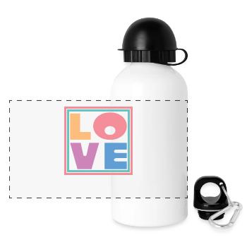 Cool Colorful Love Square Gift Men Women & Kids - Panoramic Thermal Bottle with Lid 500 ml - white - Front