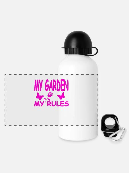 Garten - Panorama Trinkflasche mit Deckel 500 ml - Weiß