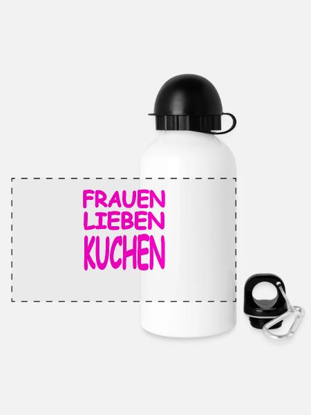 Kuchen - Panorama Trinkflasche mit Deckel 500 ml - Weiß