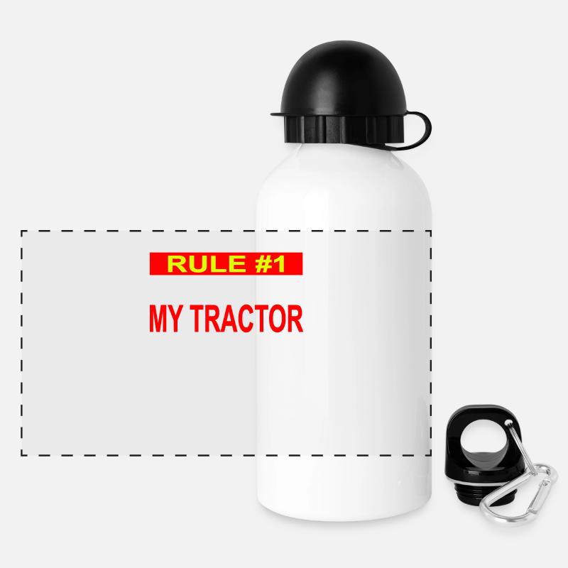 Tracteur - Gourde panoramique avec couvercle 500 ml - blanc