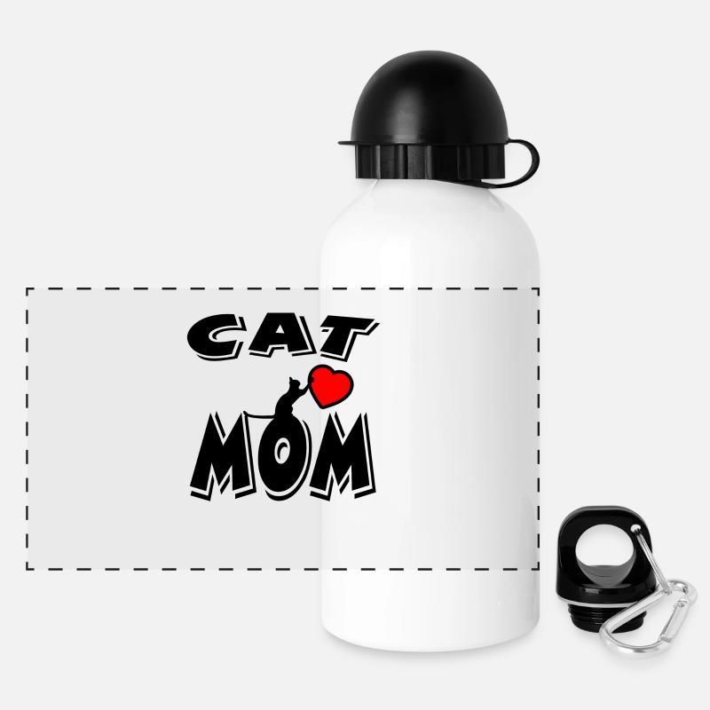 Chat - Gourde panoramique avec couvercle 500 ml - blanc