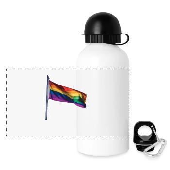 LGBTQ Flagge - Panorama Trinkflasche mit Deckel 500 ml - Weiß - Vorne