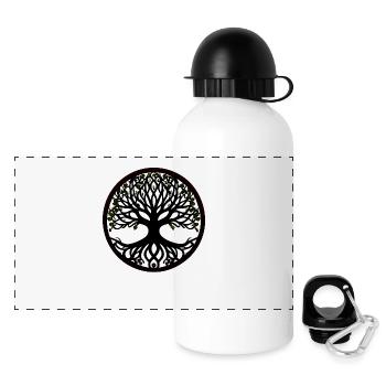 Arbre de vie - Style celtique - Gourde panoramique avec couvercle 500 ml - blanc - Devant