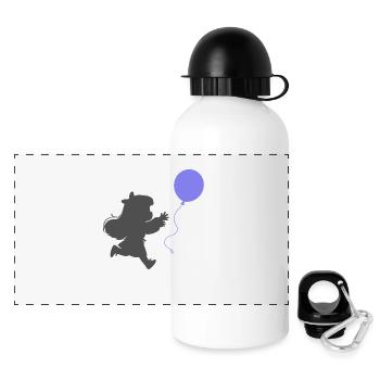 Fille avec un ballon - Gourde panoramique avec couvercle 500 ml - blanc - Devant