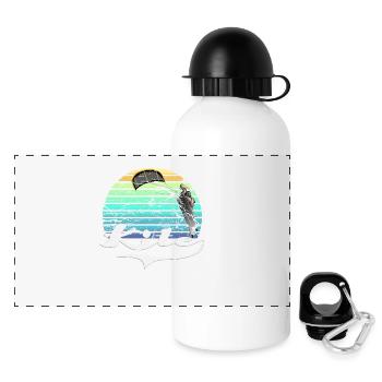Kite Retro - Panorama Trinkflasche mit Deckel 500 ml - Weiß - Vorne
