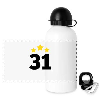 31 ans étoile - cadeau 31e anniversaire - Gourde panoramique avec couvercle 500 ml - blanc - Devant